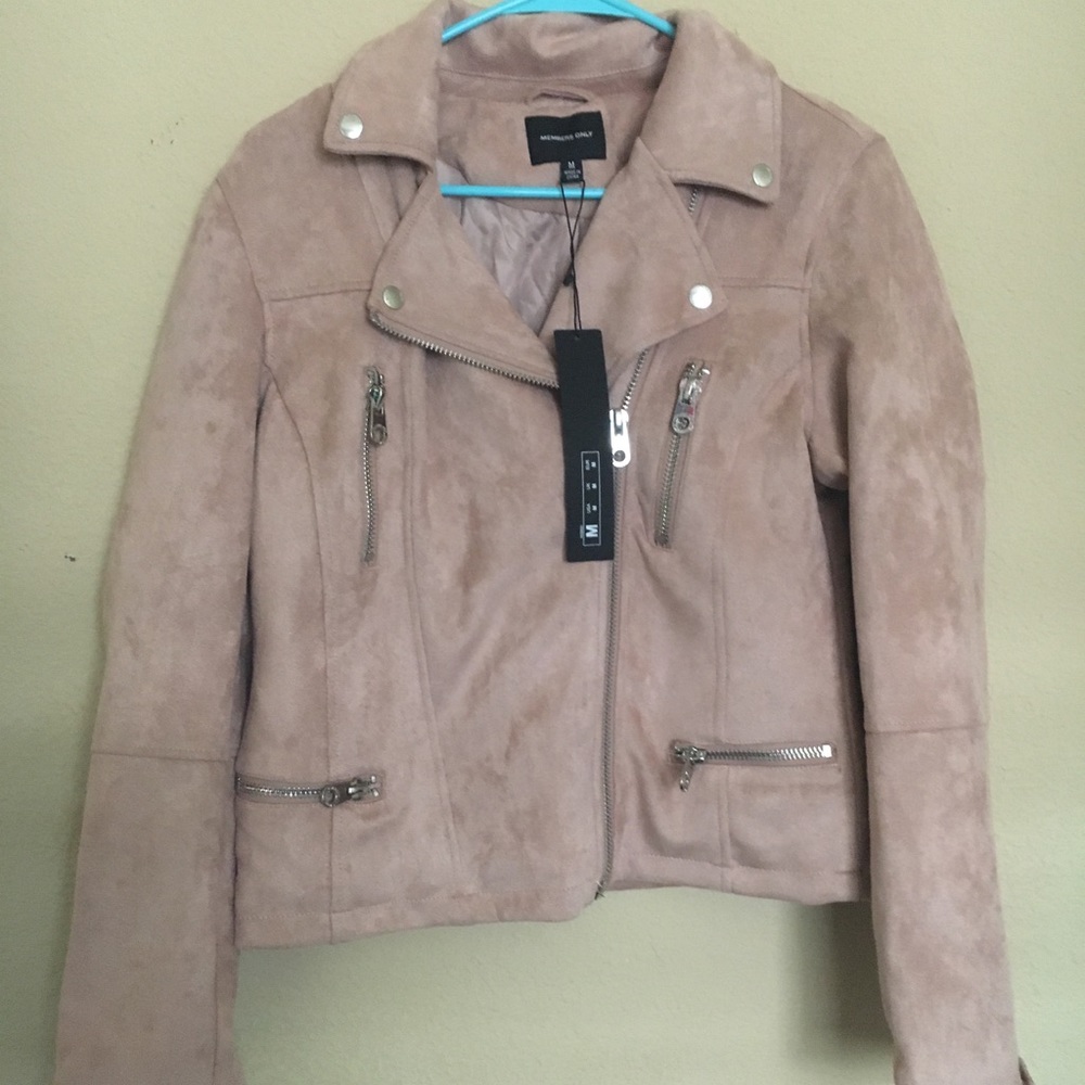 Members Only Faux Suede Biker Jacket